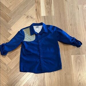 Blue Quail Kids Long Sleeve Button Down Shirt - Blue and Gray. Sz 5